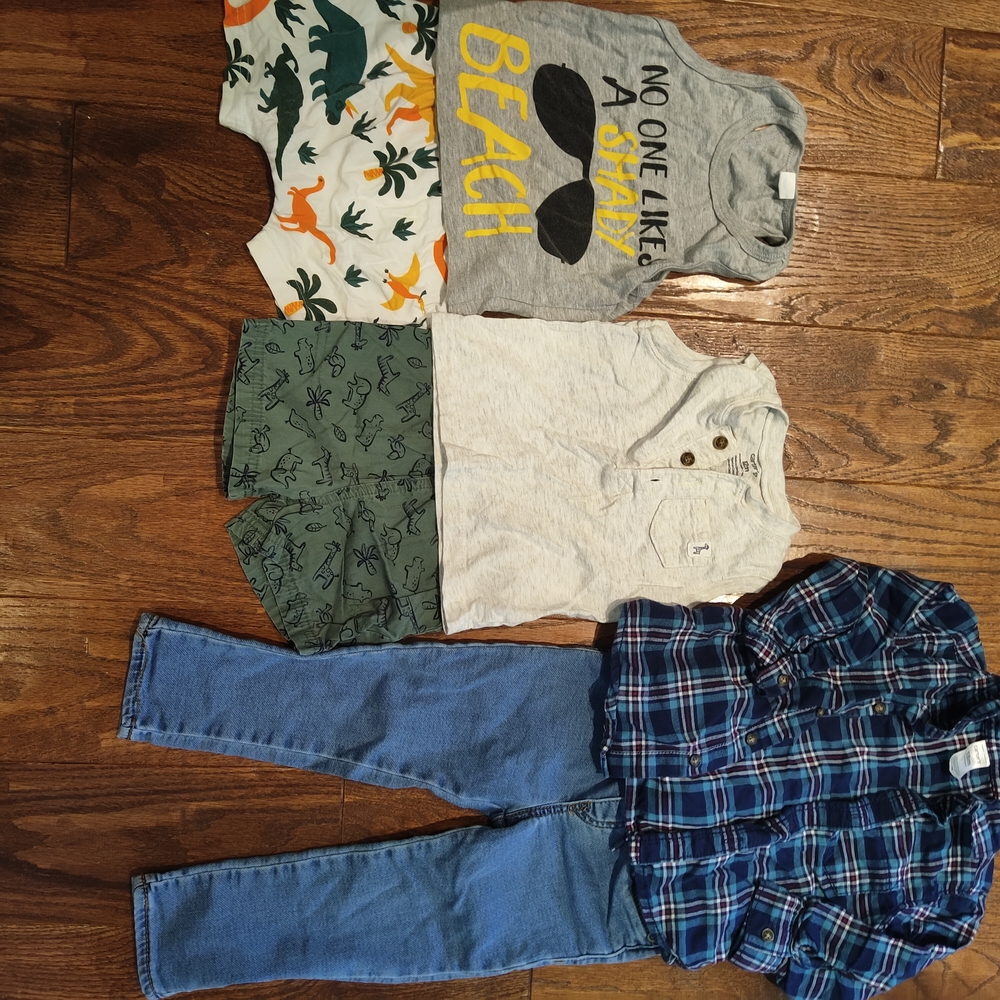 Carter's Gray and Blue Tank Top Set